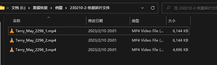 extracted fragment files
