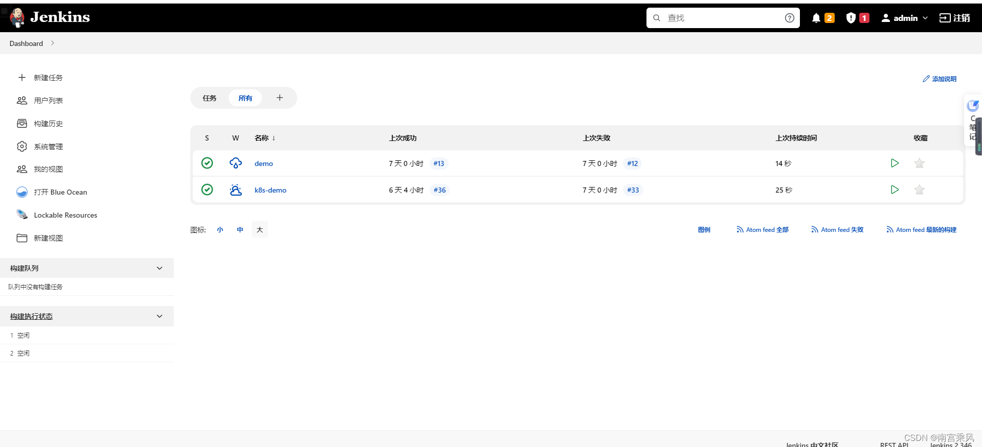 Jenkins initial setup page