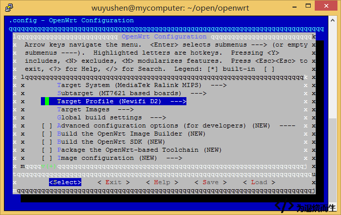 menuconfig screenshot