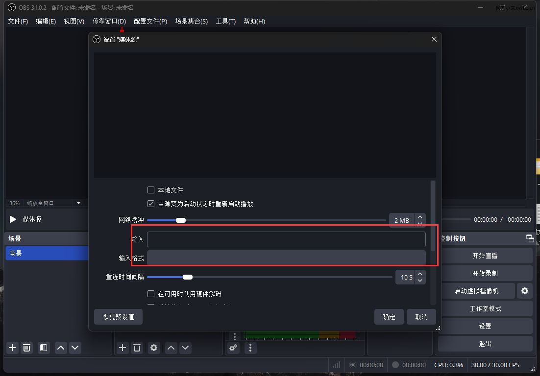Enter the camera's RTSP address