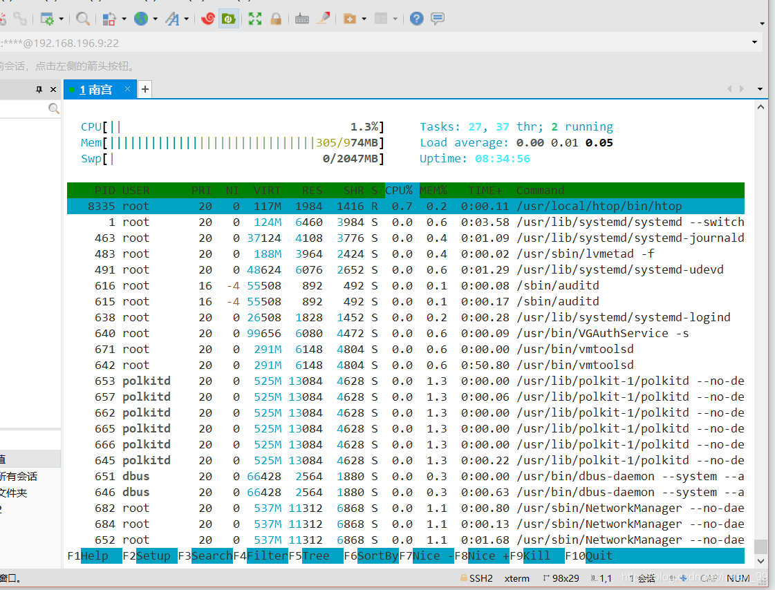 htop interface