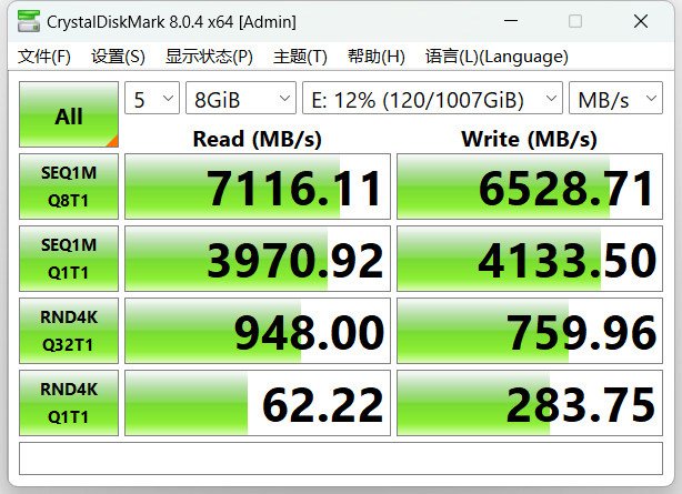 Aigo P7000Z SSD benchmark