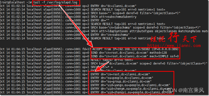 Master log output showing replication activity