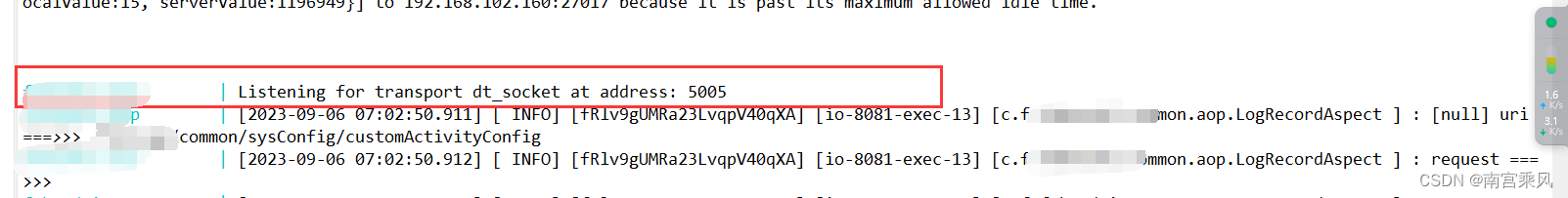 Application started with debug parameters